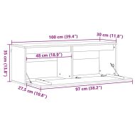 Стенен шкаф Восъчнокафяв 100 x 30 x 35 см Борово дърво масив