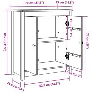 Служебен шкаф Кафяво с восъчно покритие 70 x 35 x 80 см