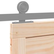 Врата за плевня Кафяво 100 x 210 cm Борово дърво масив