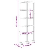Врата за плевня Восъчнокафяв 90 x 210 cm Борово дърво масив
