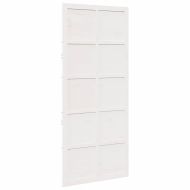 Врата за плевня Бяло 80 x 210 cm Борово дърво масив