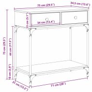 Конзолна маса дъб артизан 75 x 34.5 x 75 см Инженерно дърво