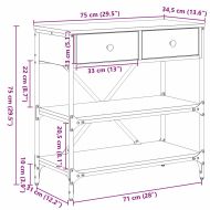 Конзолна маса с чекмедже Черния дъб 100 x 34,5 x 75 см Дърво