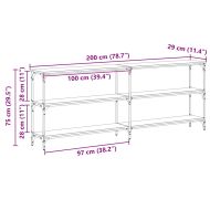Конзолна маса Черен дъб 200 x 29 x 75 cm