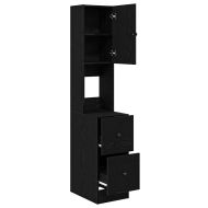 Кухненски шкаф с чекмедже с рафт Черен дъб Инженерно дърво