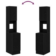 Кухненски шкаф с чекмедже с рафт Черен дъб Инженерно дърво