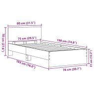 Рамка за легло с таблото Черния дъб 75 x 190 cm Инженерно дърво
