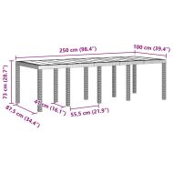 Градинска маса за хранене Бяло 250 x 100 x 73 см полиратан