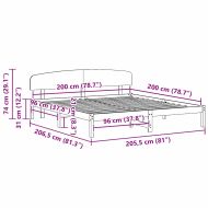 Рамка за легло с таблото Кафяво с восъчно покритие 200 x 200 cm