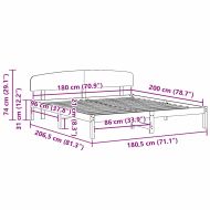 Рамка за легло Естествен 180 x 200 cm Солидно борово дърво
