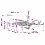 Рамка за легло с таблото Бяло 160 x 200 cm Солидно борово дърво