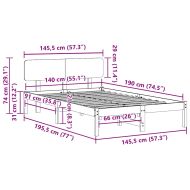 Рамка за легло с таблото Кафяво с восъчно покритие 140 x 190 cm
