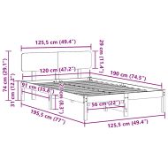 Рамка за легло Естествен 120 x 190 cm Солидно борово дърво