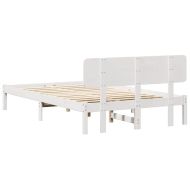 Рамка за легло с таблото Бяло 120 x 190 cm Солидно борово дърво