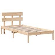 Рамка за легло Кафяво 75 x 190 cm Масивна борова дървесина
