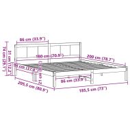 Рамка за легло Бяло 180 x 200 cm Масивна борова дървесина