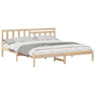 Рамка за легло Кафяво 200 x 200 cm Солидно борово дърво