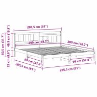 Рамка за легло Кафяво 200 x 200 cm Солидно борово дърво