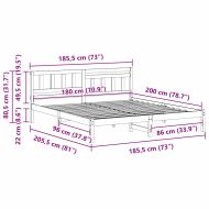 Рамка за легло с таблото Кафяво с восъчно покритие 180 x 200 cm