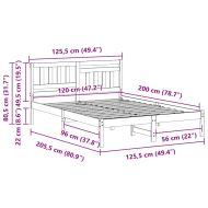 Рамка за легло Кафяво 120 x 200 cm Солидно борово дърво