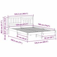 Рамка за легло Кафяво 120 x 190 cm Солидно борово дърво