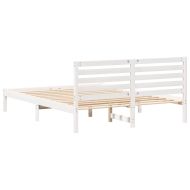 Рамка за легло с таблото Бяло 140 x 200 cm Солидно борово дърво