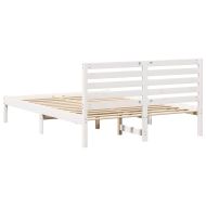 Рамка за легло с таблото Бяло 120 x 200 cm Солидно борово дърво