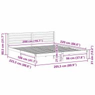 Рамка за легло с таблото Кафяво с восъчно покритие 200 x 220 cm