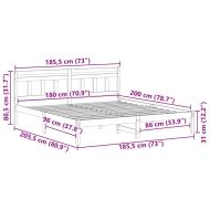 Рамка за легло с таблото Кафяво Борово дърво