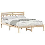 Рамка за легло Кафяво 135 x 190 cm Солидно борово дърво