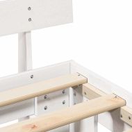 Рамка за легло с таблото Бяло 160 x 200 cm Солидно борово дърво