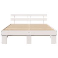 Рамка за легло с таблото Бяло 140 x 200 cm Солидно борово дърво