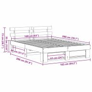 Рамка за легло с таблото Кафяво с восъчно покритие 160 x 200 cm