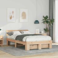 Рамка за легло Кафяво 140 x 190 cm Солидно борово дърво