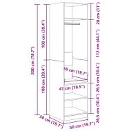 Гардероб със съхранение Черен дъб Инженерно дърво