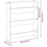 Шкаф за обувки с рафт 2 pcs Дъб 85 x 18 x 90 см Инженерно дърво