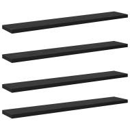 Етажерка Борд 4 pcs Черно 60 x 10 x 1,5 cm Инженерно дърво