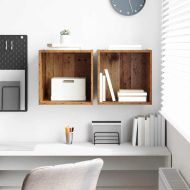 Стенен шкаф 2 pcs Старо дърво 37 x 37 x 37 см Инженерно дърво