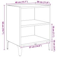 Нощен шкаф 2 pcs Черния дъб 40 x 30 x 50 cm Инженерно дърво