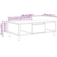 Масичка за кафе Дъб 103,5 x 60 x 35 см Инженерно дърво