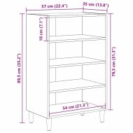 Служебен шкаф Дъб 57 x 35 x 89.5 см Инженерно дърво