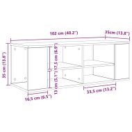 Стенен ТВ шкаф Черен дъб 102 x 35 x 35 cm Инженерно дърво