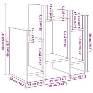 Страничен шкаф Старо дърво 60 x 26 x 60 см Инженерно дърво