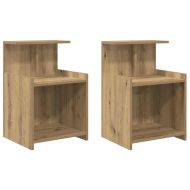 Нощен шкаф 2 pcs Дъб 40 x 35 x 60 см Инженерно дърво
