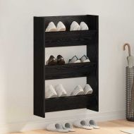 Шкаф за обувки Черния дъб 60 x 18 x 90 см Инженерно дърво