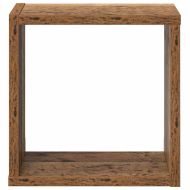 Стени за рафтове с рафт 2 pcs Старо дърво 26 x 15 x 26 cm