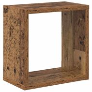 Стени за рафтове с рафт 2 pcs Старо дърво 26 x 15 x 26 cm