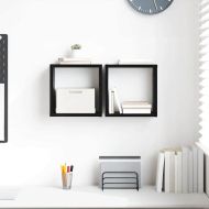Стени за рафтове с рафт 2 pcs Черния дъб 26 x 15 x 26 cm