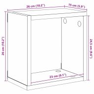 Стени за рафтове с рафт 2 pcs Черния дъб 26 x 15 x 26 cm