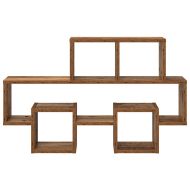 Стенен рафт с рафт Старо дърво 82 x 15 x 51 см Инженерно дърво